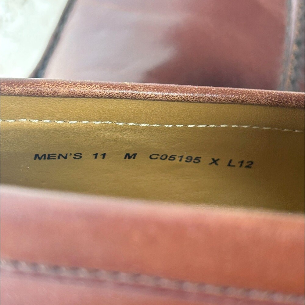 Cole Haan Shoes Mens 11 Brown Leather Loafers Minimalist Preppie Square Toe - Picture 5 of 9